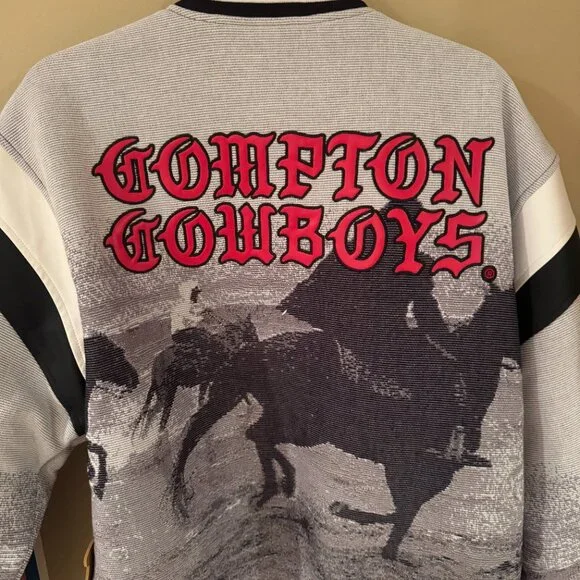 Compton Cowboys x Forever 21 Men’s Varsity Jacket – Large – Western Horseback Gr - Picture 14 of 16